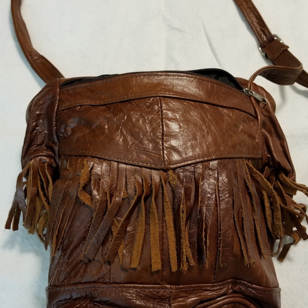 Biker Inspired Brown Leather Jacket Bikers Purse?